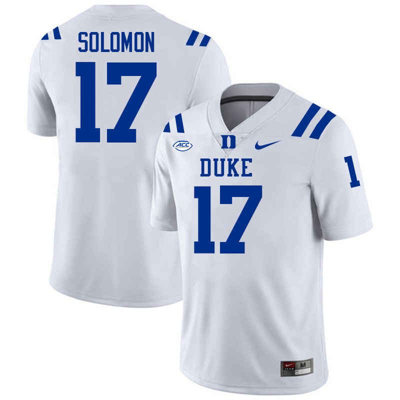 Duke Blue Devils #17 Jaivon Solomon College Football Jersey Stitched-White